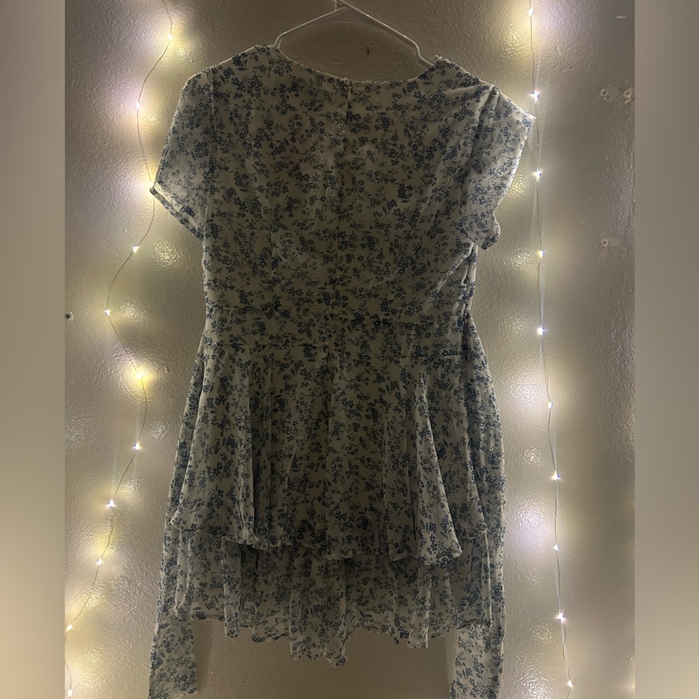 blue rain blue and white romper dress - Picture 2 of 5